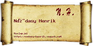 Nádasy Henrik névjegykártya