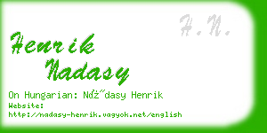 henrik nadasy business card